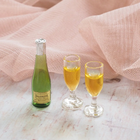 Miniature Champagne and Glasses