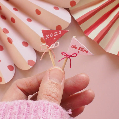 Tiny Valentines Flags - Set of Two