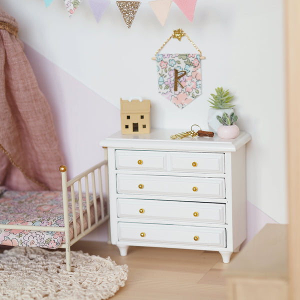 Miniature White Chest of Drawers