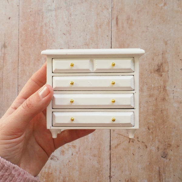 Miniature White Chest of Drawers