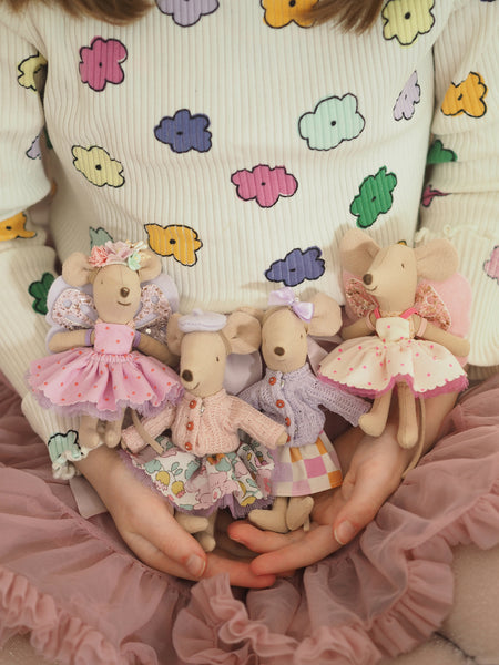 Neon Pink Polka dot Dress - Maileg Little Sister