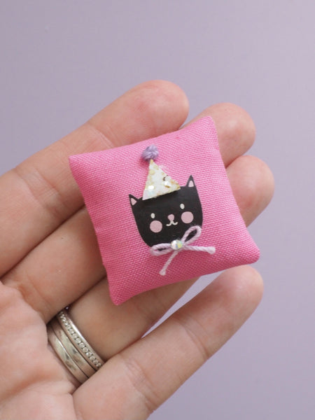 Black Party Cat Cushion
