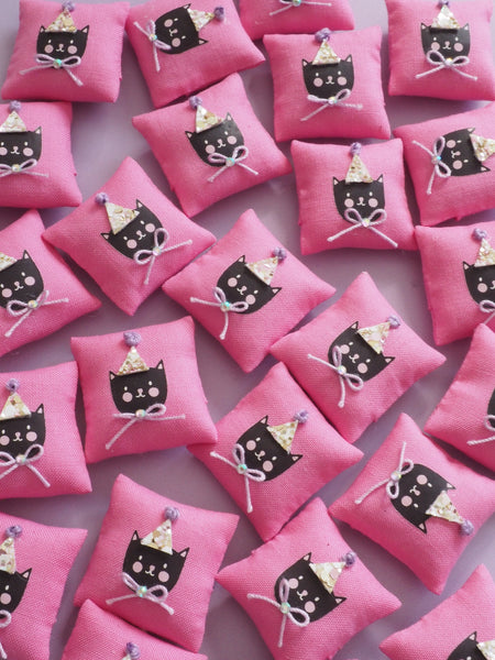 Black Party Cat Cushion