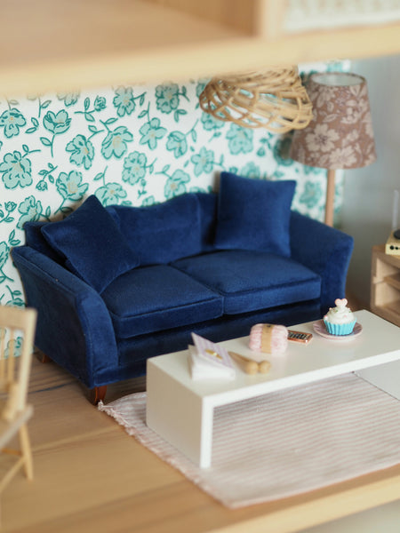 Navy Velvet Sofa