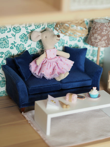 Navy Velvet Sofa