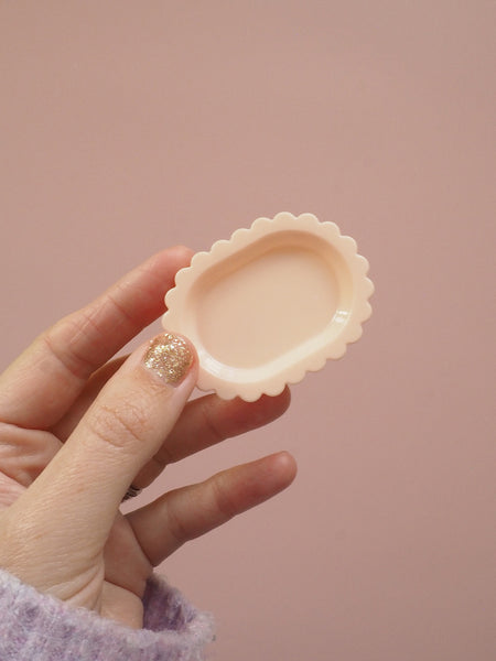 Miniature Peach Scalloped Tray