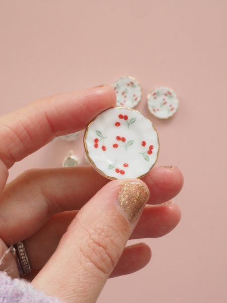 Miniature Tea and Coffee Set - Cherry Print