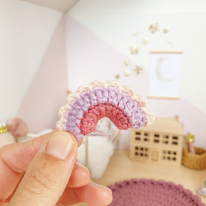 Miniature Crochet Rainbow Cushion