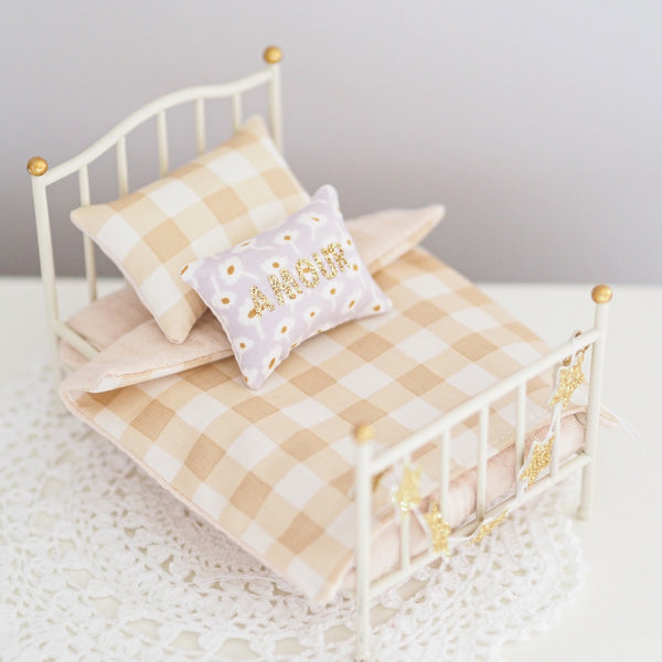 Amour Gold and Purple Dollhouse Cushion