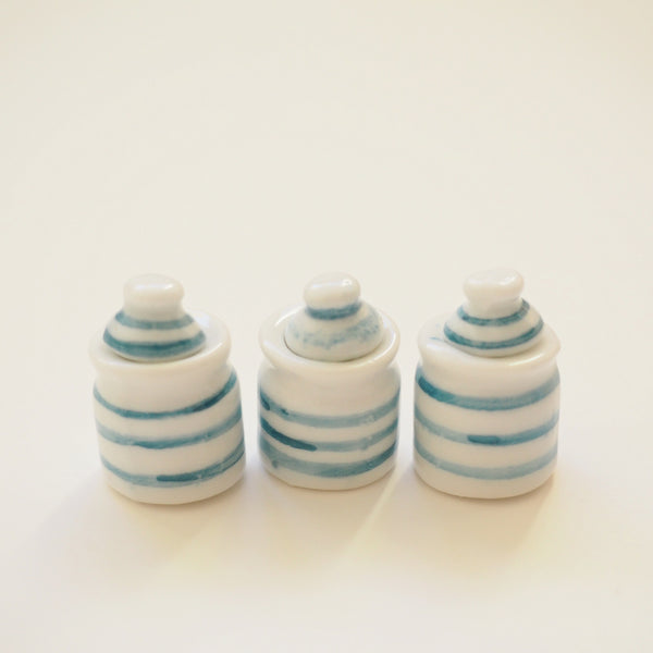 Miniature Cornishware Pots - Set of Three