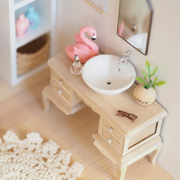 Miniature Bathroom Washstand with Sink