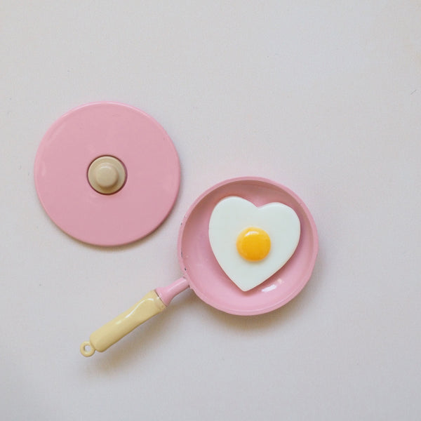 Miniature Metal Frying Pan and Egg