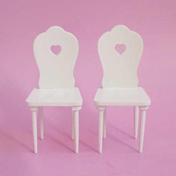 Miniature White Heart Chair