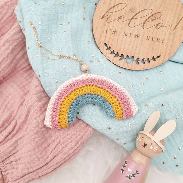 Custom Crochet Hanging Rainbow